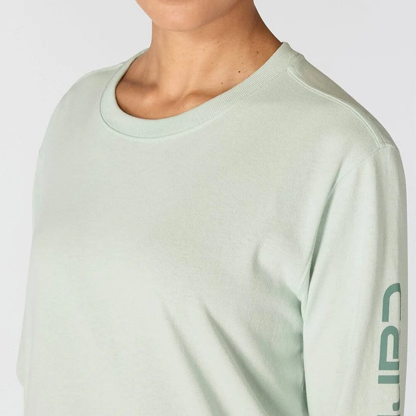Women's Loose Fit Heavyweight Long-Sleeve Logo Sleeve Graphic T-Shirt - Image 3