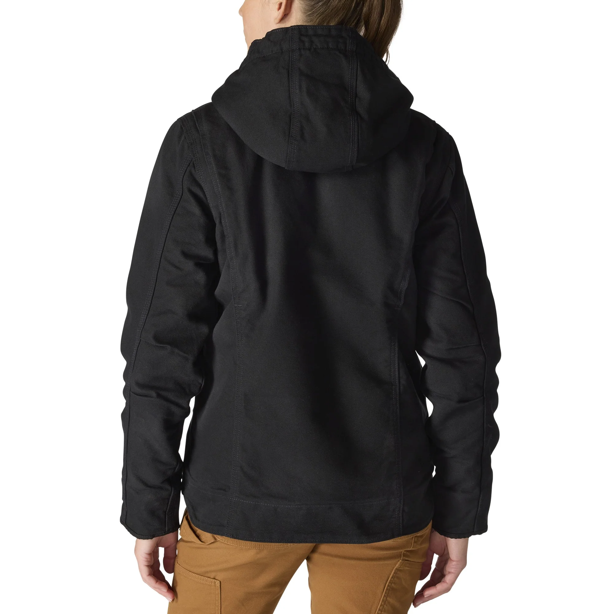 Women's Loose Fit Washed Duck Sherpa Lined Jacket - Image 2