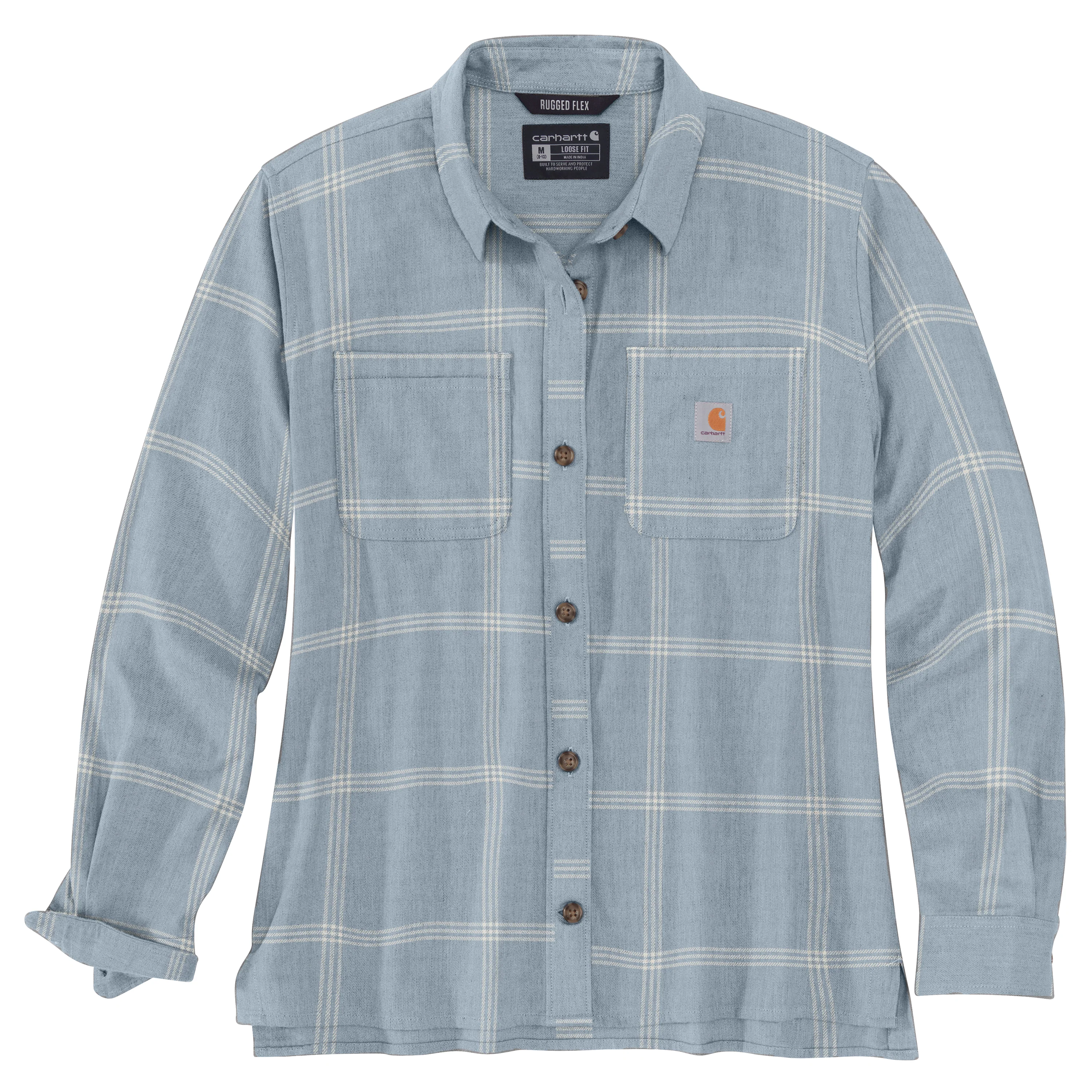 Women's Rugged Flex Loose Fit Midweight Flannel Long-Sleeve Plaid Shirt