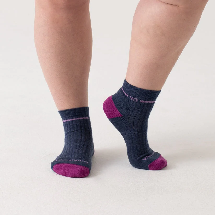Women's Single Stripe Cushioned Quarter Sock - Image 3