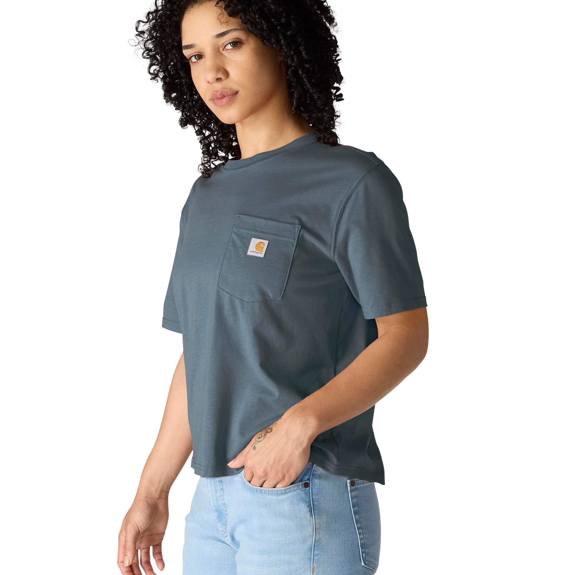 Women's Tencel Fiber Series Loose Fit Short-Sleeve Crewneck T-Shirt - Image 2