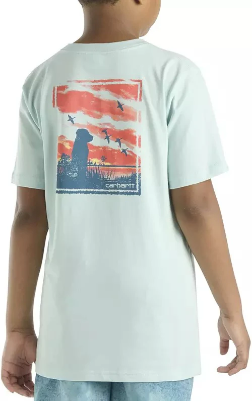 Youth Short Sleeve Pocket Sunset Dog T-Shirt